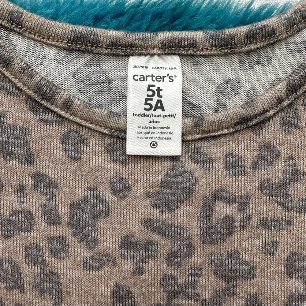 Carter's Brown Leopard Print Kids Dress Size 5T